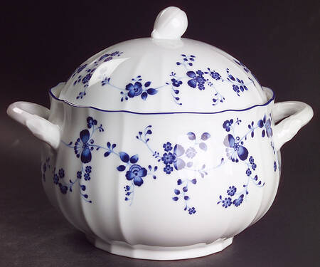 Elegance In Blue Round Covered Vegetable