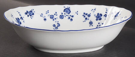Elegance In Blue 10" Oval Vegetable Bowl by Noritake