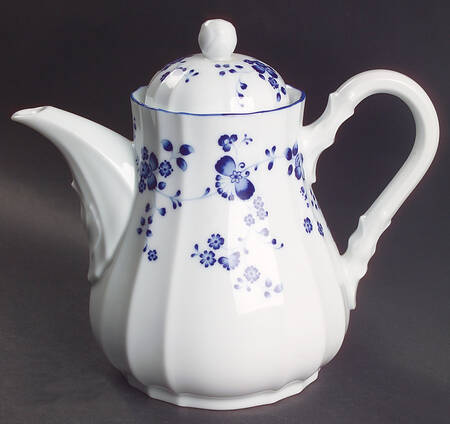 Elegance In Blue Small Coffee Pot & Lid
