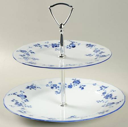 Elegance In Blue 2 Tiered Serving Tray (Dinner & Salad Plate) by Noritake
