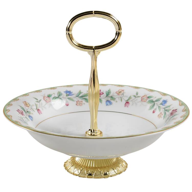 Elmhurst 6"-7" Handled Footed Nut Dish HC