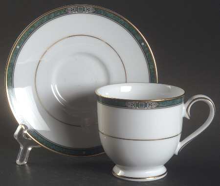 Emerald Crest Footed Cup & Saucer Set