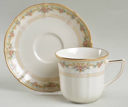 English Flowers Flat Cup & Saucer Set