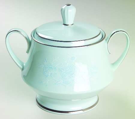 Engagement Blue Green Sugar Bowl & Lid