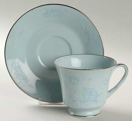 Engagement Blue Green Footed Cup & Saucer Set