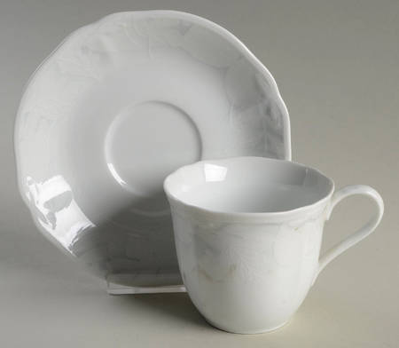 Engravings Flat Cup & Saucer Set