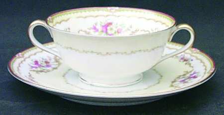 Erinus Footed Cream Soup Bowl & Saucer Set