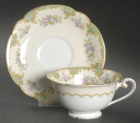 Esmeralda (Older, No #) Footed Cup & Saucer Set