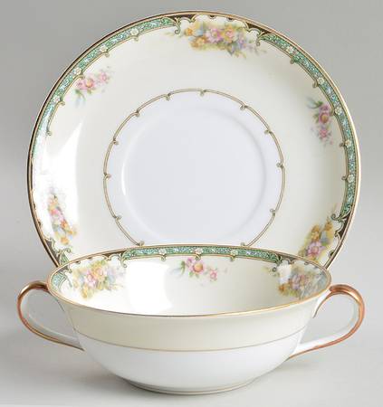 Estelle Flat Cream Soup Bowl & Saucer Set