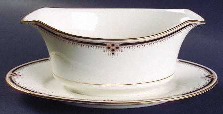 Evening Gown Gravy Boat with Attached Underplate