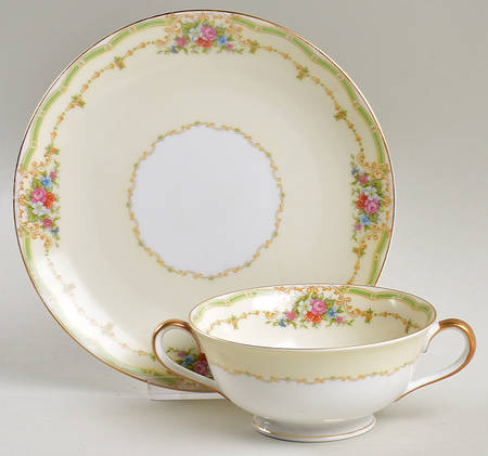 Exeter Footed Cream Soup Bowl & Saucer Set