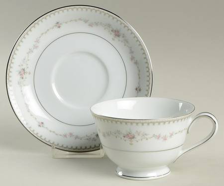 Fairmont (Platinum Trim) Footed Cup & Saucer Set