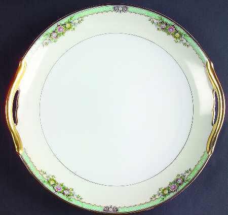 Fairmont (Gold Trim) Handled Cake Plate