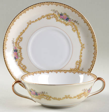 Farland Flat Cream Soup Bowl & Saucer Set