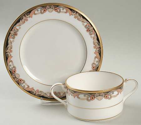 Farentino Cream Soup Bowl & Bread Plate/Saucer Set