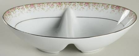 Faye 10" Oval Divided Vegetable Bowl