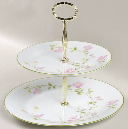 First Blush 6 5/8"-10"  2 Tiered Serving Tray (Dp, Sp) HC