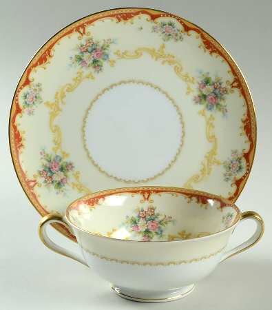 Fiesta Footed Cream Soup Bowl & Saucer Set