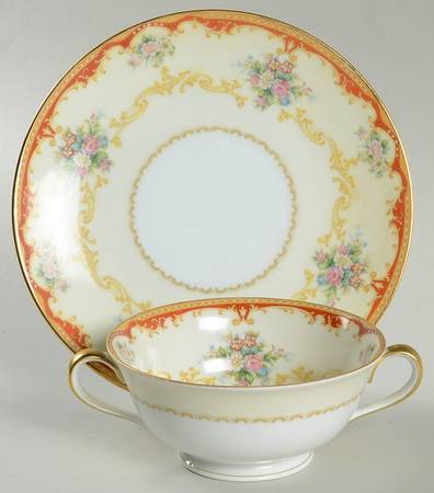 Fiesta Footed Cream Soup Bowl & Saucer Set