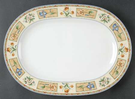 Fiesta Flowers 14" Oval Serving Platter