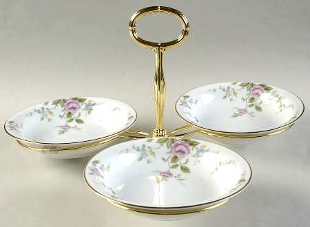 Firenze 7" x 12" 3-Part Relish & Metal Stand (FR) HC