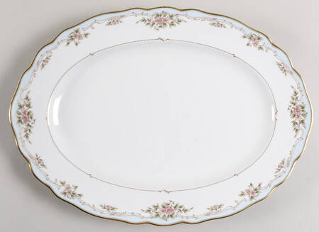 Floral Embrace 16" Oval Serving Platter