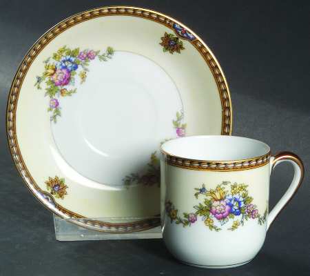 Fleurette Flat Demitasse Cup & Saucer Set