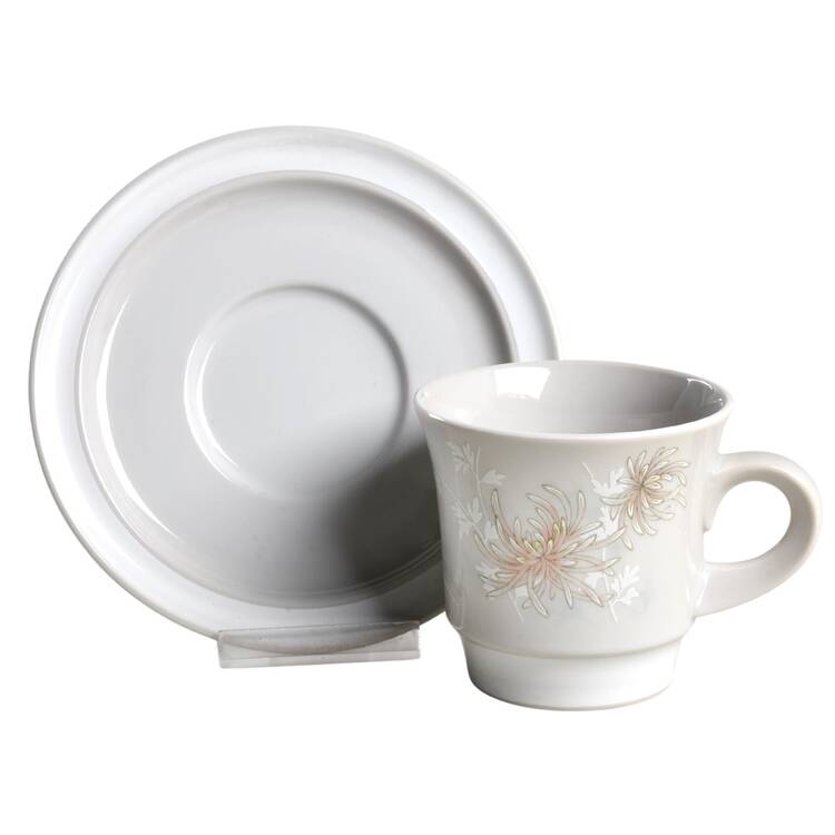 Floral Frost Flat Cup & Saucer Set