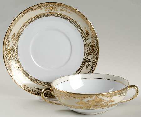 Fleurgold Flat Cream Soup Bowl & Saucer Set