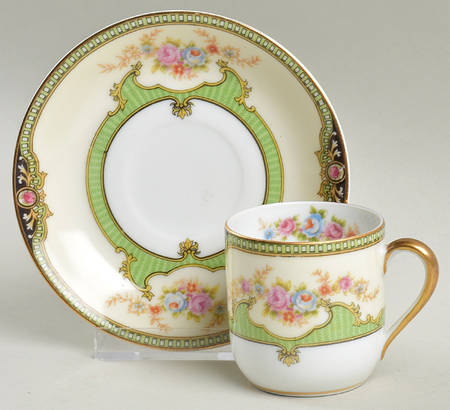 Floreal Flat Demitasse Cup & Saucer Set