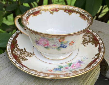 Floragold Footed Cup & Saucer Set