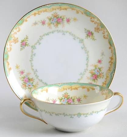 Floralia Flat Cream Soup Bowl & Saucer Set