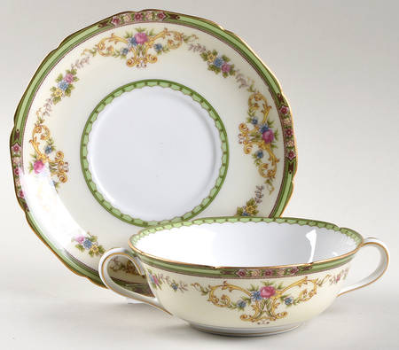Florola Flat Cream Soup Bowl & Saucer Set