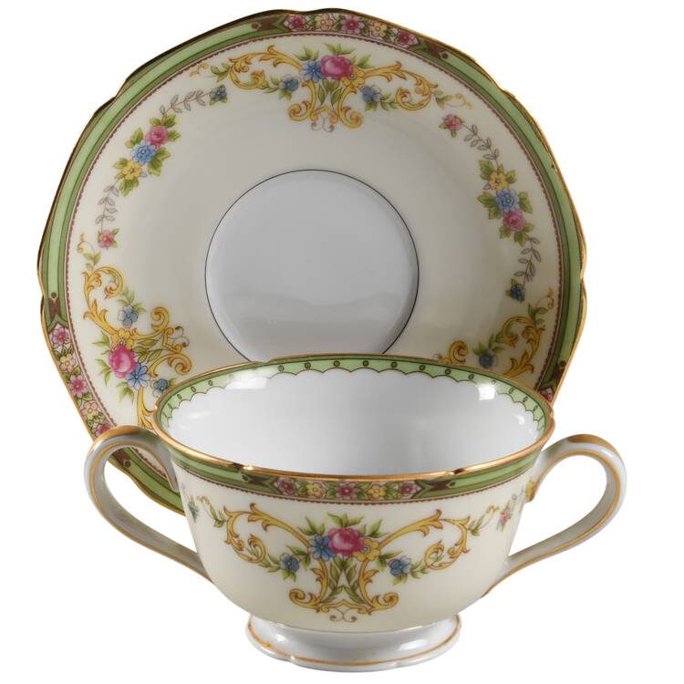 Florola Footed Bouillon Cup & Saucer
