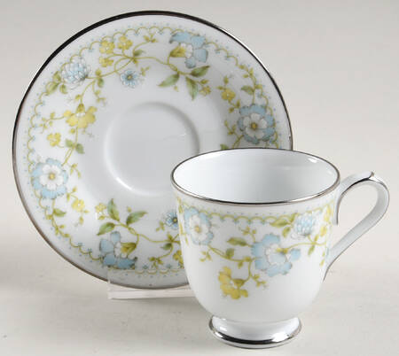 Flourish Flat Demitasse Cup & Saucer Set