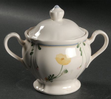 Floral Sonnet Sugar Bowl & Lid