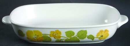 Flower Time 9" Oval Baker/Vegetable Bowl