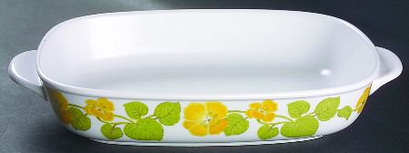 Flower Time 11" Oval Baker/Vegetable Bowl