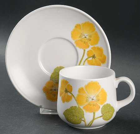 Flower Time Flat Cup & Saucer Set