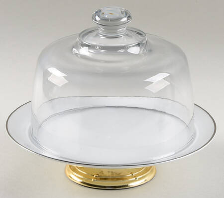 Fremont 6 1/2"-7 1/2" Footed Cheese Plate w/ Glass Dome HC