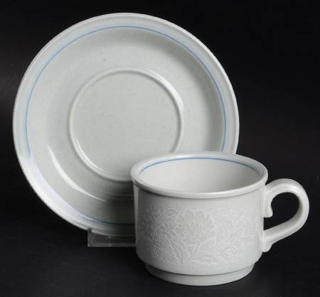 Frost Flower Flat Cup & Saucer Set