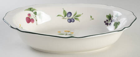 Fruit Parfait 11" Oval Vegetable Bowl