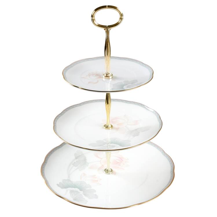 Garden Empress 13 7/8"-14 1/4" 3-Tiered Serving Tray(DP,SP,BB) HC