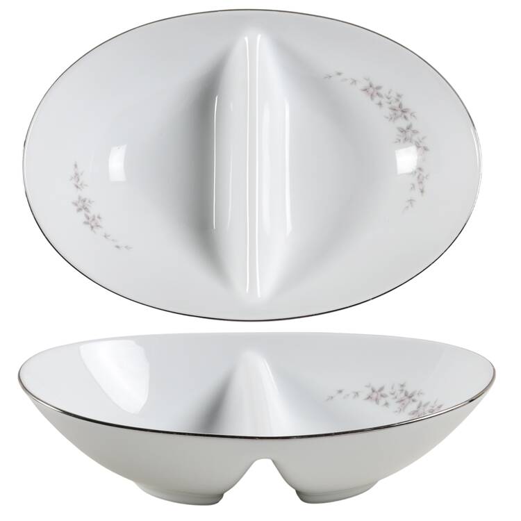 Gail 10" Oval Divided Vegetable Bowl