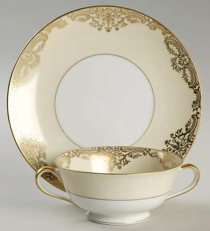 Gainford Footed Cream Soup Bowl & Saucer Set