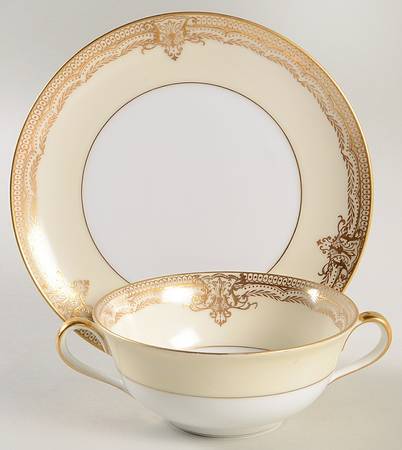 Galatea Flat Cream Soup Bowl & Saucer Set