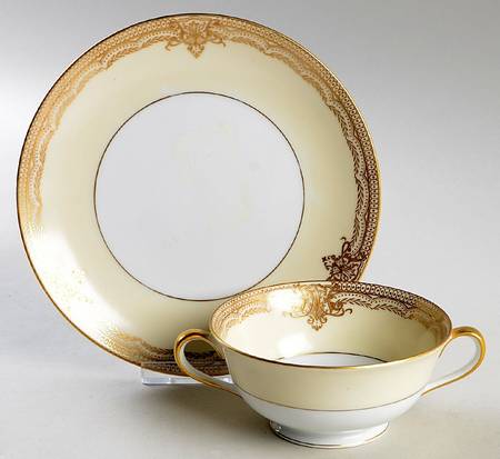 Galatea Footed Cream Soup Bowl & Saucer Set