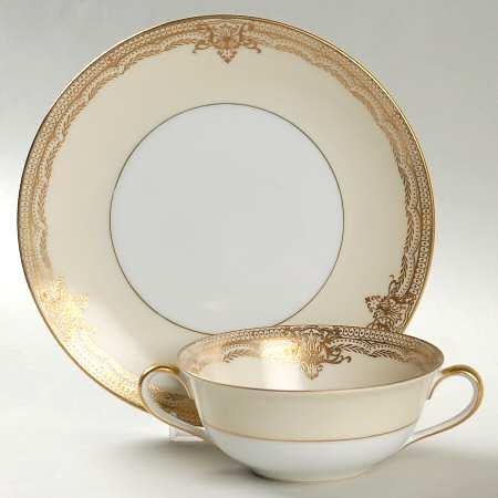 Galatea Flat Cream Soup Bowl & Saucer Set