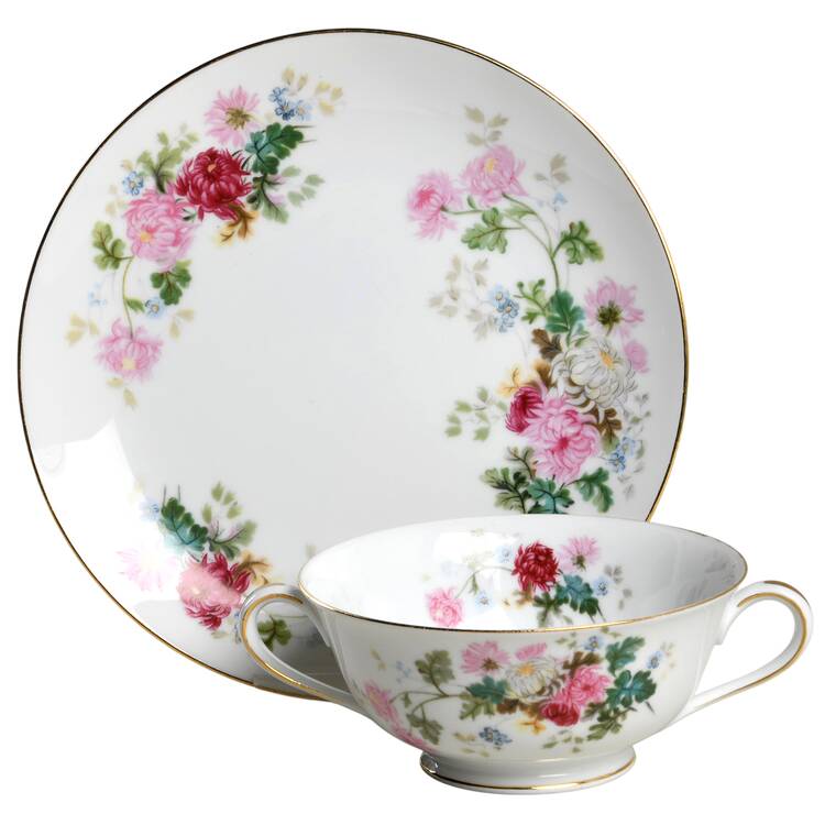 Gardena Footed Cream Soup Bowl & Saucer Set