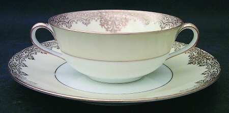 Garland Footed Cream Soup Bowl & Saucer Set